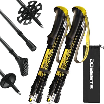 Vouwbare Wandels stokken voor Hiken - Lichtgewicht Trekkingstokken, Verstelbaar 110-130cm voor Buiten Activiteiten