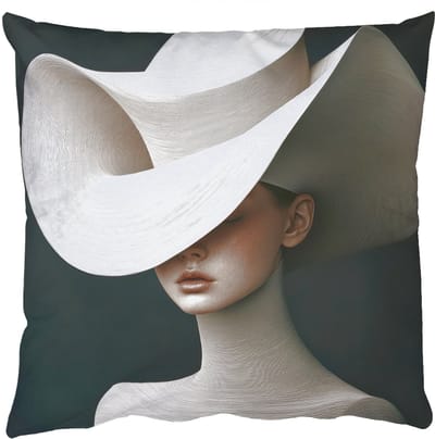 Sierkussens - Kussentjes Woonkamer - 50x50 cm - Vrouw - Golvende - Hoed