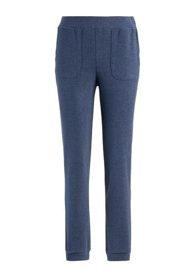 Comfortabele vrijetijdsbroek van fleece met boorden - blauw - Gr. 20 van Goldner Fashion