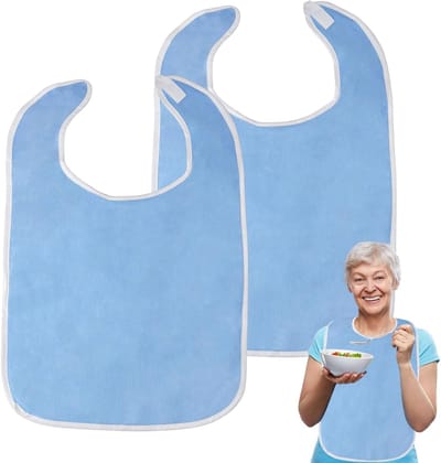 Wasbare Volwassen Slabbetjes 75x45cm - Herbruikbare Antivuil Slabbetjes voor Senioren, Geschikt voor Ouderen en Personen met Beperkingen