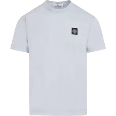 Stone Island Logo Ronde Hals Korte Mouw T-shirt Heren Tops Hemelsblauw K1S1521000-39S0013-V0041 XL white