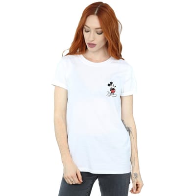 Disney Dames/Dames Mickey Mouse Kickin Retro Borst Katoenen Vriend T-shirt (Wit)