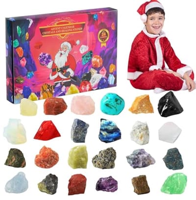 Adventskalender - Stenen - Adventskalender - Kerstversiering - Steen Verzamelingen - Edelstenen - Adventskalender - Wetenschappelijk kerstcadeau - Feestcadeaus