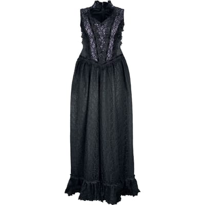 Sinister Gothic - Gothic Maxi-jurk - Gothic Longdress - S tot XXL - voor Vrouwen - zwart-lila