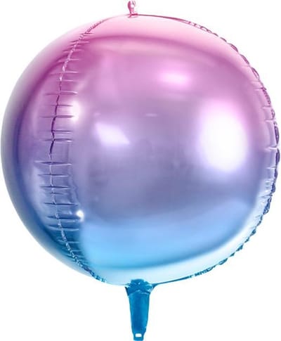 Partydeco - Folieballon rond Paars - Blauw
