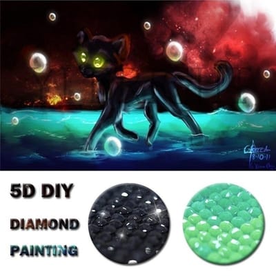 5D DIY Diamond schilderij kruissteek intergalactische kat diamant borduurwerk strass mozaïek 20X30CM blue