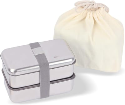 Famanu – Roestvrijstalen Bento Box - Japanse broodtrommel - nestbaar - lunchbox met vakken - voor volwassenen en
