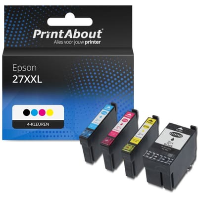 PrintAbout Huismerk Epson 27XXL (T2791/12/13/144010) Inktcartridge 4-kleuren Voordeelbundel Hoge capaciteit - 1133727