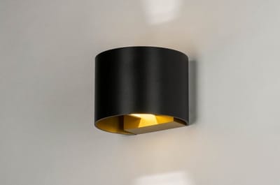Lumidora Wandlamp 73445 - Voor binnen - VEGAS - G9 - Zwart - Goud - Metaal