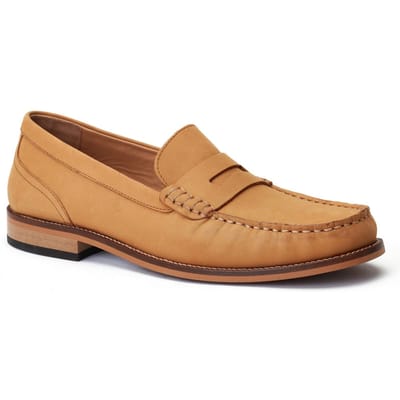 Base London Garfield Leren Heren Loafers In Verbrande Tan Kleur.