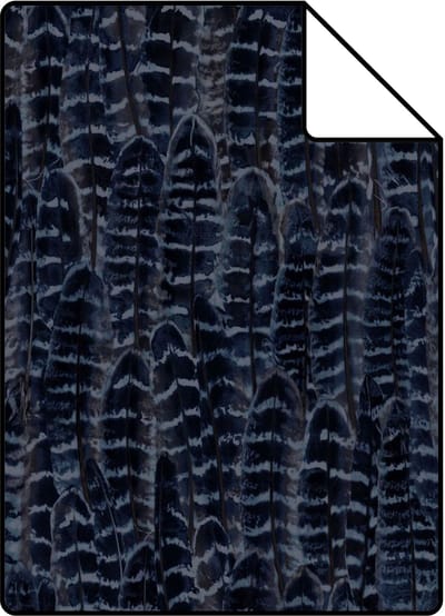 Proefstaal Origin Wallcoverings behang veren inktblauw - 26,5 x 21 cm - 347398-S
