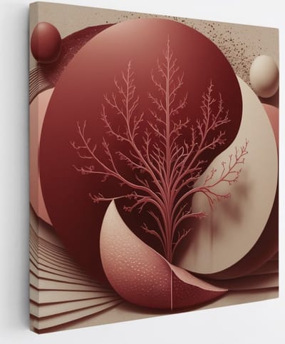 Saammp Canvas Schilderij - boom - Abstract - 20x20 - Foto op canvas - Wanddecoratie - Muurdecoratie Woonkamer - Slaapkamer decoratie - Canvas Print