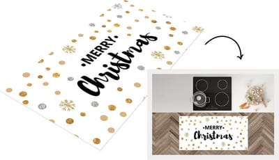 Keukenloper - Loper keuken - Kerstmis - Quotes - Merry Christmas - Goud - Spreuken - 120x60 cm - Keukenloper vinyl