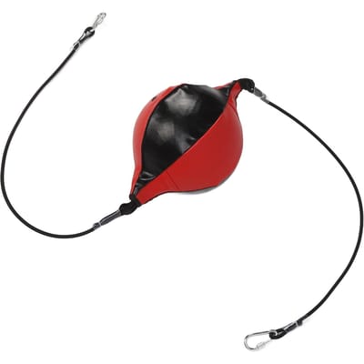 Ballon de Frappe Double Extrémité avec Cordon Réglable Gonfleur Cuir PU Améliore l'Agilité Vitesse Double Extrémité noire rouge