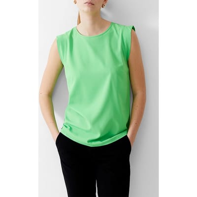 French Connection S/s Crepe Light Tank Top Poise Green Size: 8 | Tanks &amp; Camis Outlet | Dames | Groen