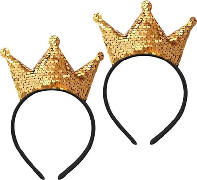 Pailletten Kroon Hoofdband - Prinses Kronen Glitter - Feestelijke Gelegenheden - Glanzend Pailletten Design
