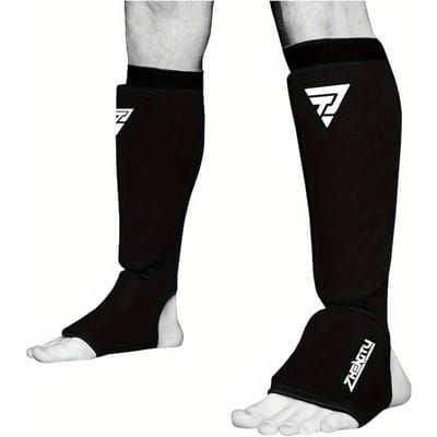 Protection de coup de pied et de cheville pour Boxe MMA Support de pied pour entraînement TKD Kickboxing Muaythai Protection de jambe L noir
