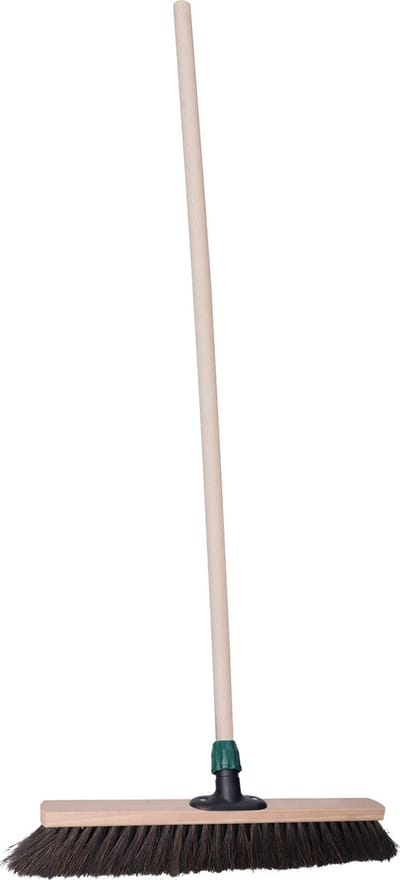 Brumag Straatbezem Blacky voor buiten terras tegels en klinkers - Harde bezemkop 50 cm breed - Houten steel van 120 cm