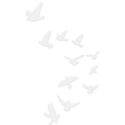 Autocollant Mural Miroir Forme d'Oiseau DIY Autocollants Muraux pour Décoration Salon ChambreNoir argenté