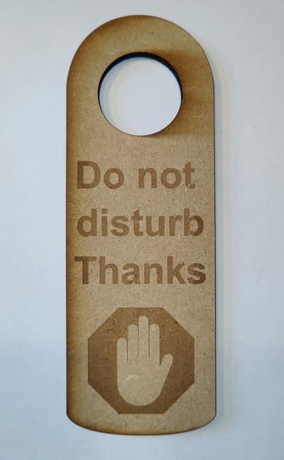 Djemzy - deur bordje - Deurhanger - you may enter - do not disturb thanks - mdf kleur - dubbelzijdig - laser gegrafeerd hout - 6 mm mdf