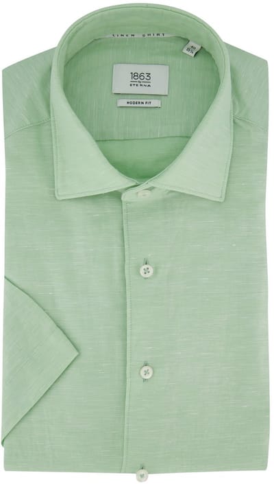 Katoenen linnen mint groen overhemd Eterna 1863 Modern Fit