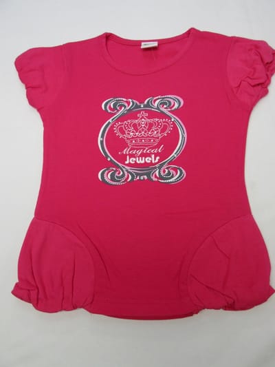 dirkje, meisje, t-shirt korte mouw , fuchia ,magical jewels , 104 - 4 jaar