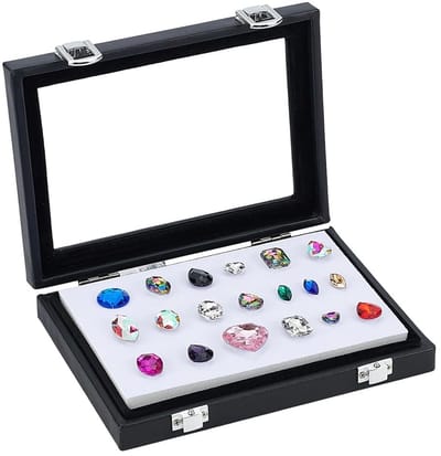 Dailygoods - Zwart PU-leer Sieradendoosje - Rechthoekige Opbergdoos voor Edelstenen