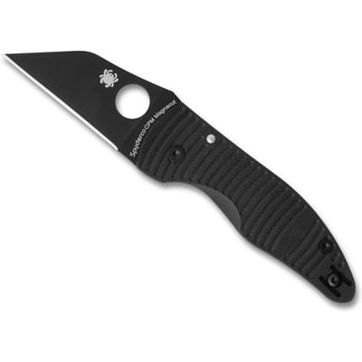 Spyderco MicroJimbo Salt Black Black CPM MagnaCut PE – Compacte Precisie Met Maximale Corrosiebestendigheid