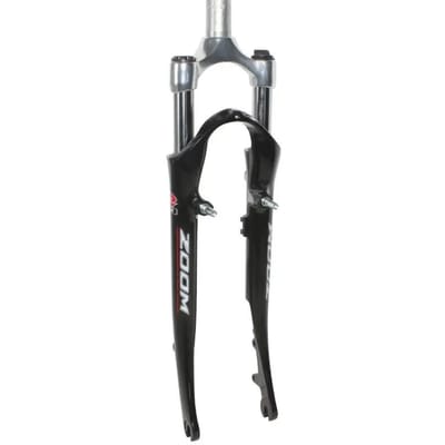 Aluminium verende voorvork met schijfremcompatibel draaispil 1"1-8-25,4 inwendig met bagagedragerbevestiging Zoom swift