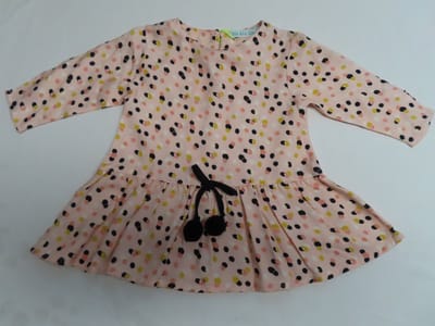 Jurk - Meisjes - Roze met stip all over - 3 maand 62