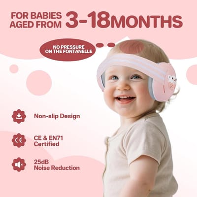 2-in-1 Gehoorbescherming voor Baby's - Zachte Hoofdtelefoon voor Gehoorveiligheid