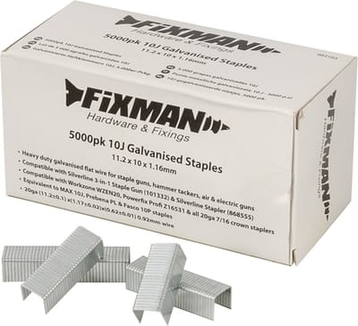 Fixman Gegalvaniseerde platte draad nietjes - 11,2 x 10 x 1,16 mm - 5000 stuks