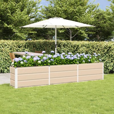 vidaXL - Plantenbak - Ivoor - 240 - x - 40 - x - 45 - cm - Staal
