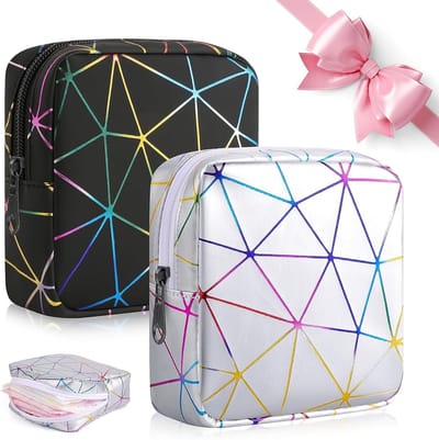 2 Stuks Gevoerde Make-up Tassen met Rits voor Meisjes - Ideaal voor Reizen, Verjaardagen en Kerstcadeaus