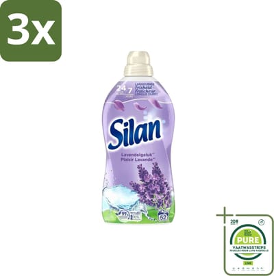 3 x Silan – Wasverzachter – Lavendelgeluk – 1144 ml - Grootverpakking - Wasverzachter - Wasverzachter Lavendel - Wasverzachter Voor Kleding - Wasverzachter Voor Textiel - Wasverzachter Voor Wasmachine