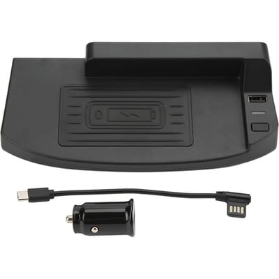 Chargeur sans fil Qi pour voiture 15W Port USB QC3.0 Tapis de chargement noir Remplacement pour Ford Mustang 2015‑2021