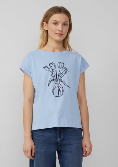 s.Oliver - female - T-shirt met print op de voorkant in relaxte pasvorm