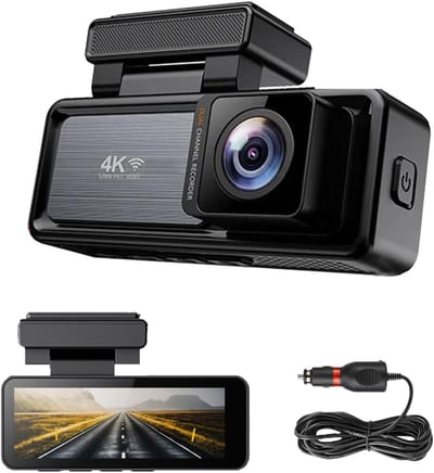 Gloovon - Dashcam - 4K Ultra HD Resolutie - 3.2 inch IPS Scherm - Met WiFi & App - Parkeermodus - Nachtzicht - G-Sensor