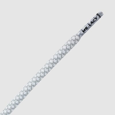 Mr. Lacy - Schoenveters - Ropies rond - grijs/wit - veterlengte 130 cm