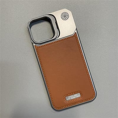 Metalen Lenshouder Frameloze Leren Magnetische Hoes Voor iPhone 17 Air 16 pro max 15 14 Plus 13 12 MagSafe Draadloos Opladen Cover For iPhone 15 Pro