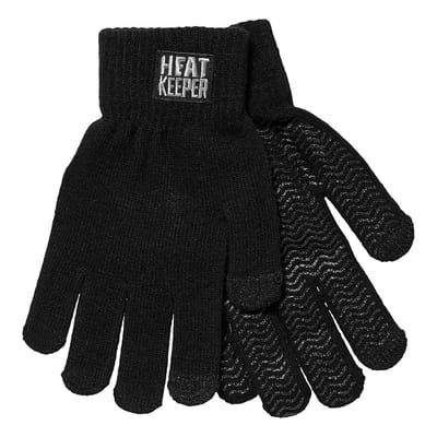 Heatkeeper - Gebreide thermo sporthandschoenen kinderen - Zwart - 5/8 Jaar - 1-Paar - Sporthandschoenen kinderen