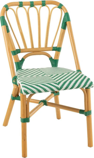 J-Line stoel Live - rotan/kunststof - naturel/groen