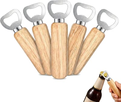 5 stuks flesopener, natuurlijke kroonkurkenopener, draagbare kapselopener, geschenkopener, gepersonaliseerde bieropener voor mannen