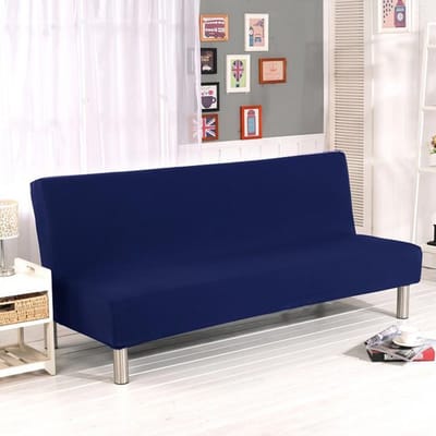 Effen stof armloze slaapbank hoes elastisch huisdecoratie bankhoezen voor woonkamer kussenovertrekken opvouwbare bankhoes S /L maten S size 155-185cm 1PC