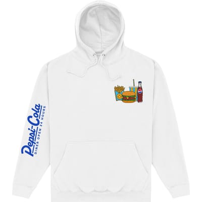 Pepsi Co. Diner Open 24 Hours Hoodie - White - L