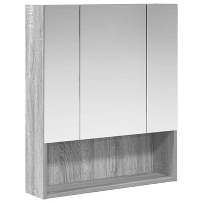 vidaXL - Badkamerspiegelkast - Grijs - Sonoma - 60 - x - 14.5 - x - 70 - cm - Bewerkt - hout