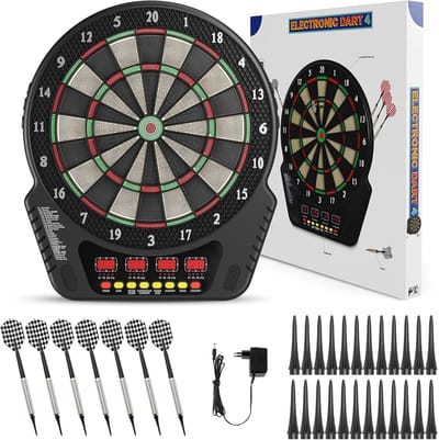 Elektronisch Dartbord - Dartspel Set - Wedstrijd Spelen - Schokbestendige Constructie - 52 cm Hoog - Zwart