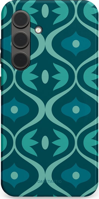 Casetastic hoesje geschikt voor Samsung Galaxy S24 - Dubbellaagse bescherming - Decoratief Blauwgroen - Fashion Case - Petrol