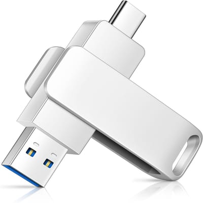 QTTVBTNA -USB Flash Drive - Dual-Interface USB Stick - USB 3.0 High-Speed Data Transfer - Kunststof Met Geïntegreerd Hanggat - Slank En Draagbaar Ontwerp Voor Onderweg Gebruik - 128 GB-Wit
