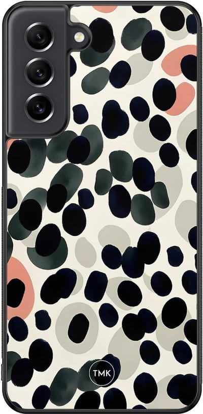 Hoesje geschikt voor Samsung Galaxy S21 FE - Modern dots - Multi - TPU case - Gestipt - Hardcase zwart telefoonhoesje